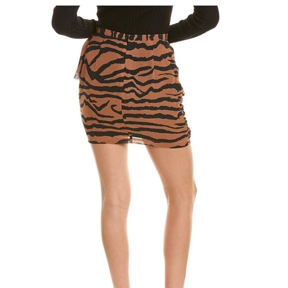 ALLSAINTS Nia Zephyr Zebra‎ Print Ruffle All Saints Miniskirt Size 4 - Picture 2 of 9